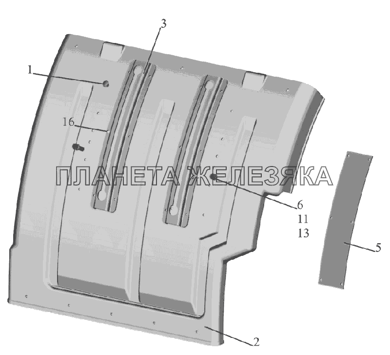 Крыло боковое 6516V8-8511011-020 МАЗ-6516V8-520 (6516V8-540)