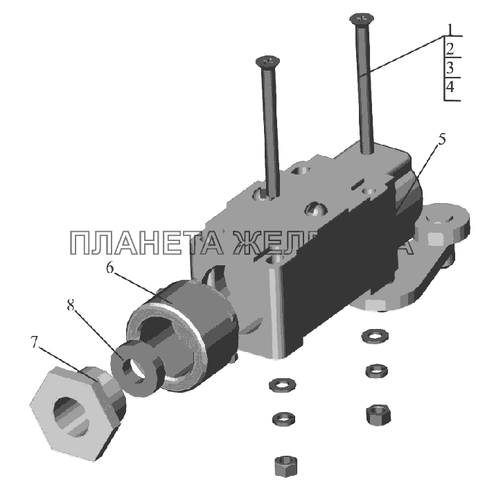 Установка выключателя 651608-8600024 МАЗ-6516V8-520 (6516V8-540)