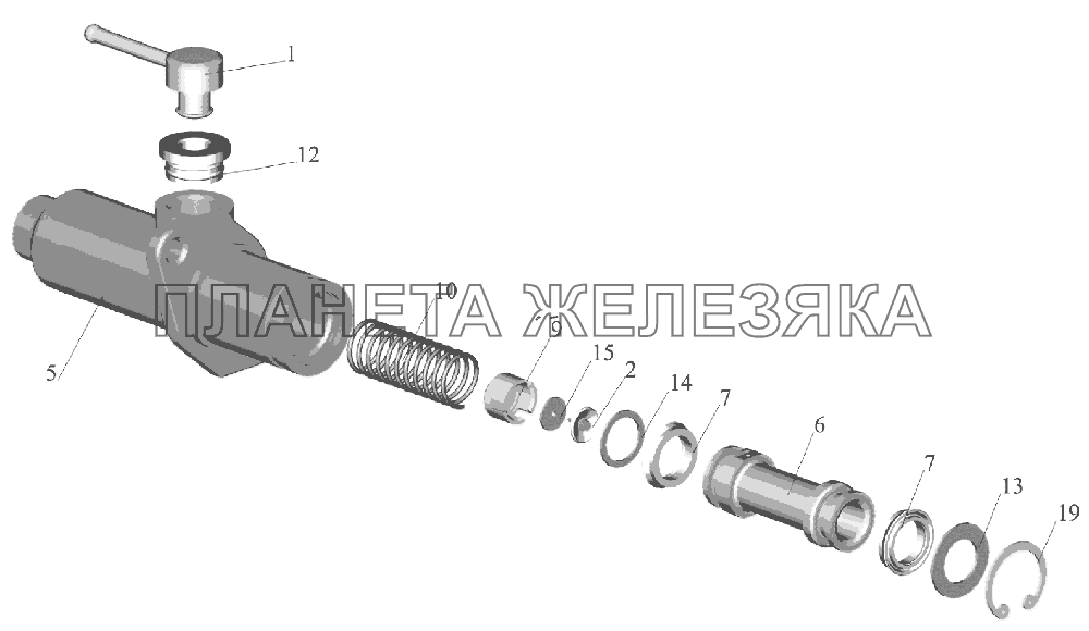 Цилиндр подпедальный 6430-1602510 МАЗ-6516V8-520 (6516V8-540)