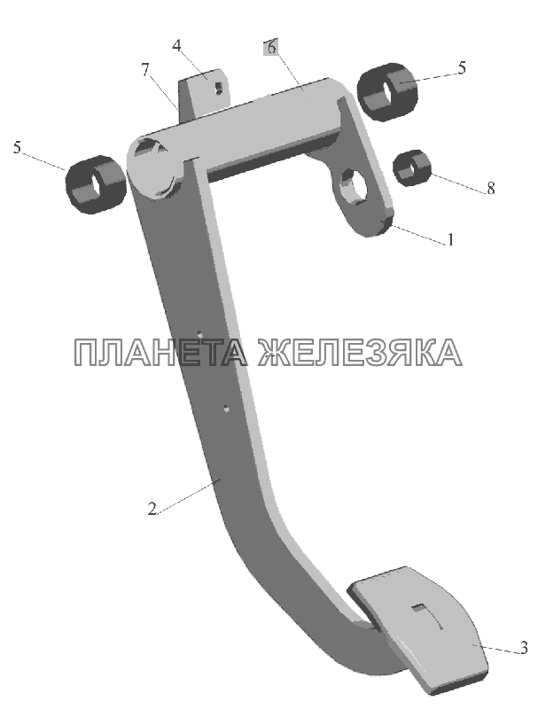 Педаль 6430-3504032 МАЗ-6516V8-520 (6516V8-540)