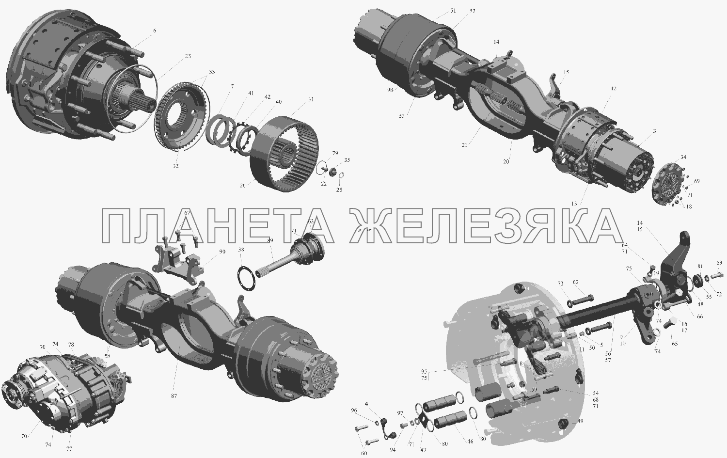 Мост средний МАЗ-6516V8-520 (6516V8-540) Мост средний МАЗ-6516V8-520 (6516V8-540)