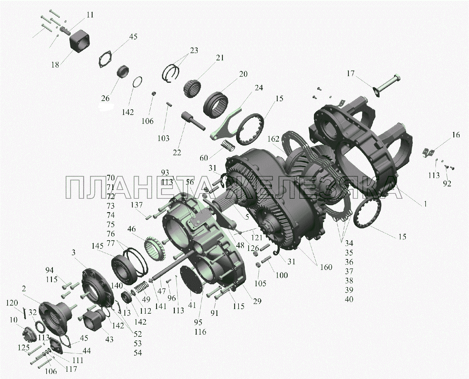 Редуктор среднего моста 64221-2502010-040, 64221-2502010-640 МАЗ-6516V8-520 (6516V8-540)