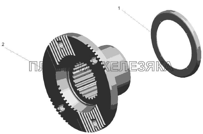 Фланец 6430-2502129 МАЗ-6516V8-520 (6516V8-540) Фланец 6430-2502129 МАЗ-6516V8-520 (6516V8-540)