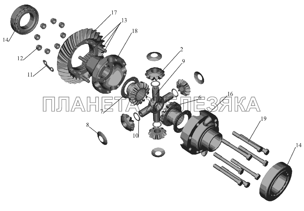 Дифференциал 64221-2503010-10 МАЗ-6516V8-520 (6516V8-540) Дифференциал 64221-2503010-10 МАЗ-6516V8-520 (6516V8-540)