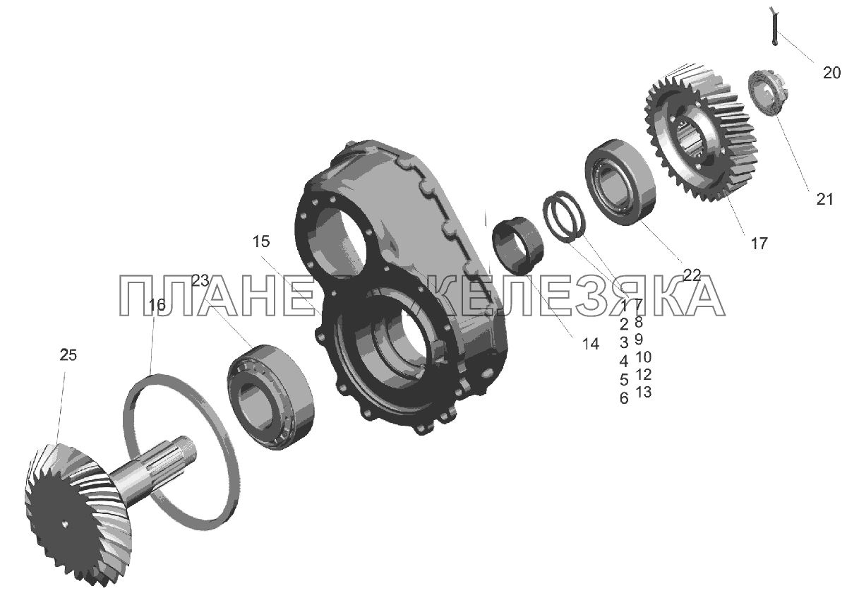 Шестерня ведущая. 64221-2502021-030 МАЗ-6516V8-520 (6516V8-540)