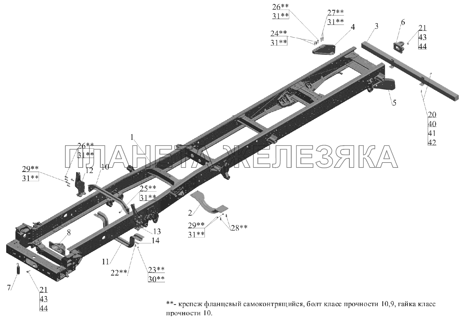 Рама 6516V8-2800010-000 МАЗ-6516V8-520 (6516V8-540) Рама 6516V8-2800010-000 МАЗ-6516V8-520 (6516V8-540)