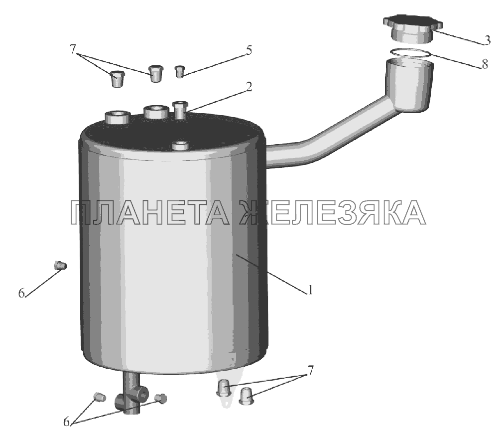 Бачок топливный 544004-1015910 МАЗ-6516V8-520 (6516V8-540)