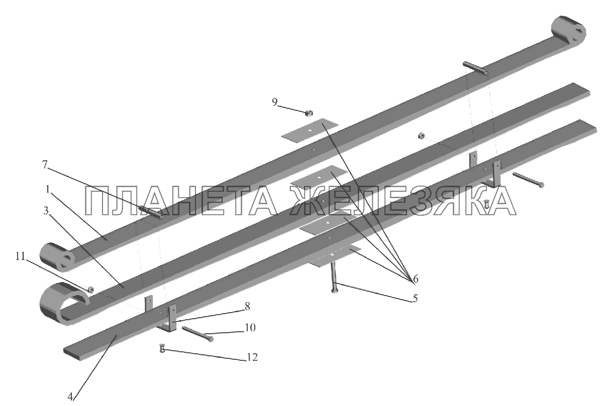 Рессора передняя 6516V8-2902012-000 МАЗ-6516V8-520 (6516V8-540)