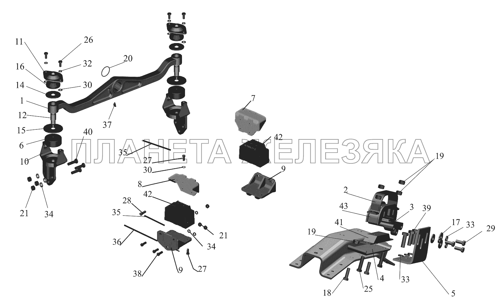 Крепление двигателя 651705-1001002-030, -630, -730 МАЗ-651705