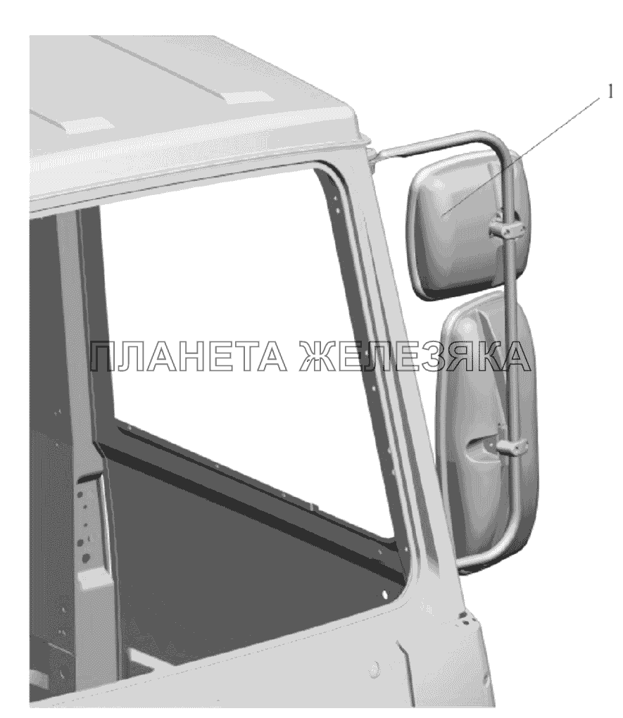 Установка зеркала обзора платформы 5516-8200004-01 МАЗ-651705
