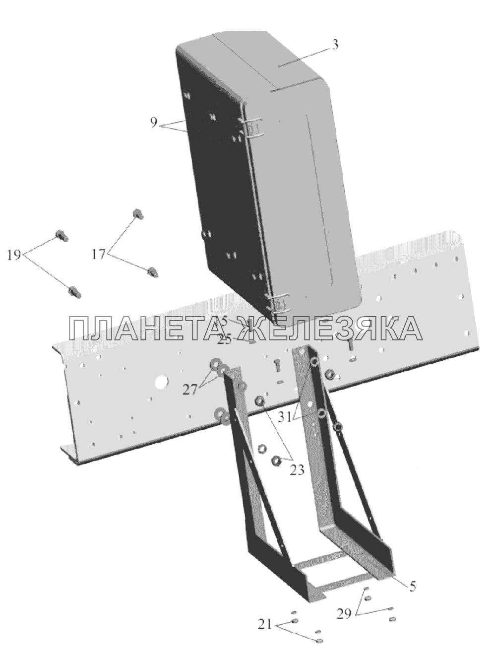 Установка инструментального ящика 651705-8500009-010 МАЗ-651705