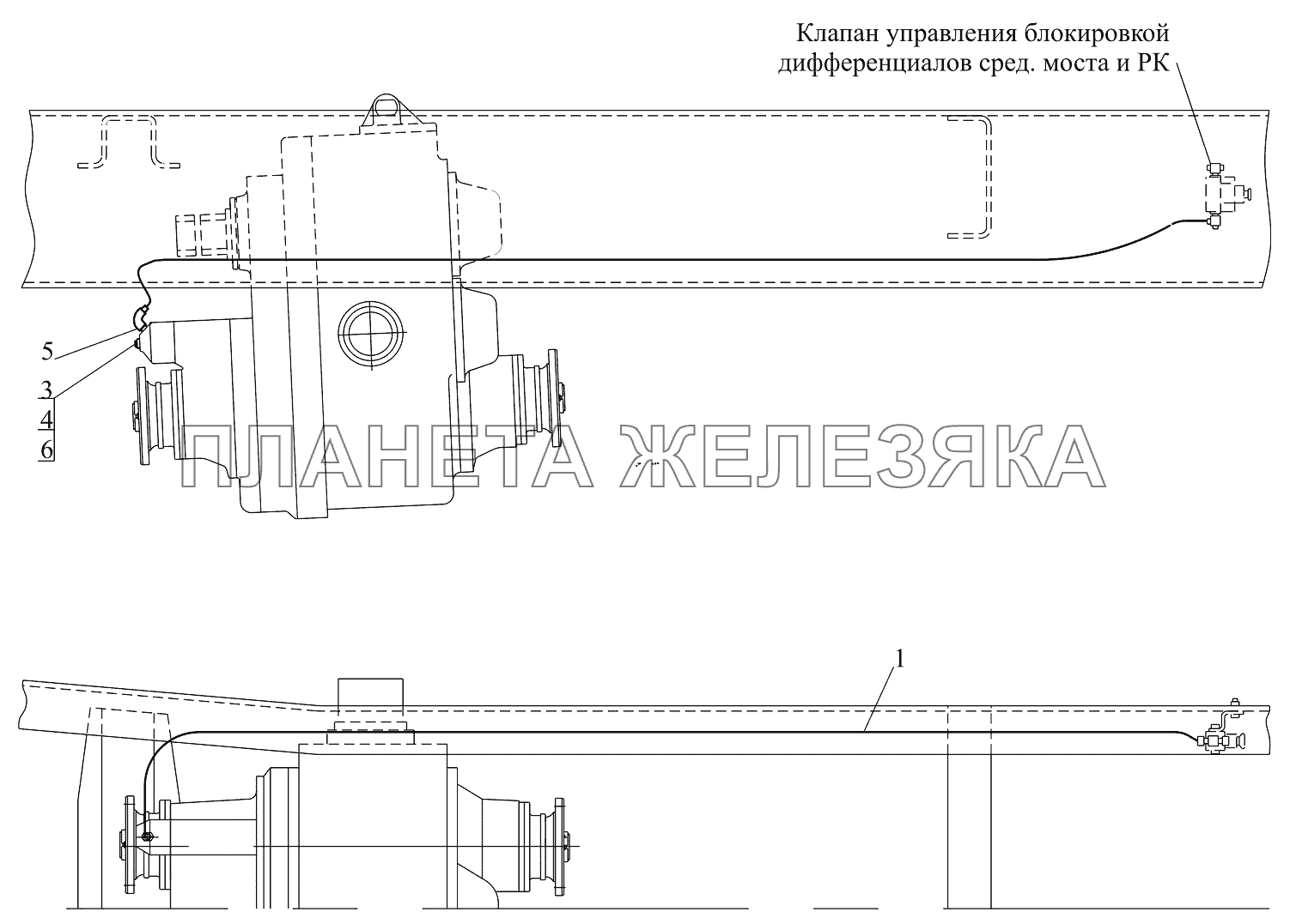 Установка управления раздаточной коробкой 55165-1800009 МАЗ-651705