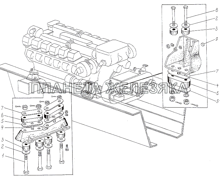 Подвеска двигателя МАЗ-74131