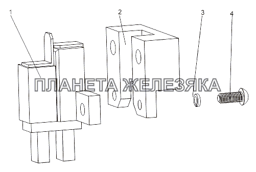 Щеткодержатель со щетками и кронштейном 7919-1317110 МАЗ-74131