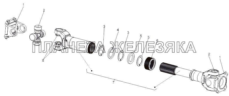 Вал карданный 7919-1316030 МАЗ-74131