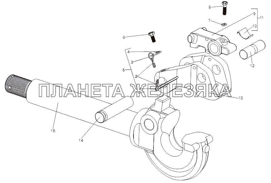 Крюк буксирный 535-2805012 МАЗ-74131