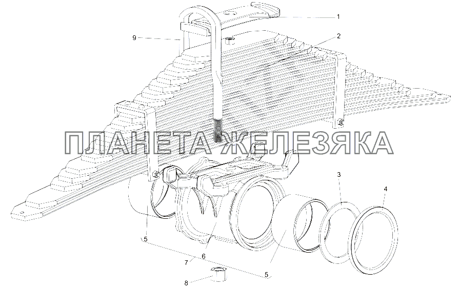 Рессора с кронштейном 74131-2912010 МАЗ-74131