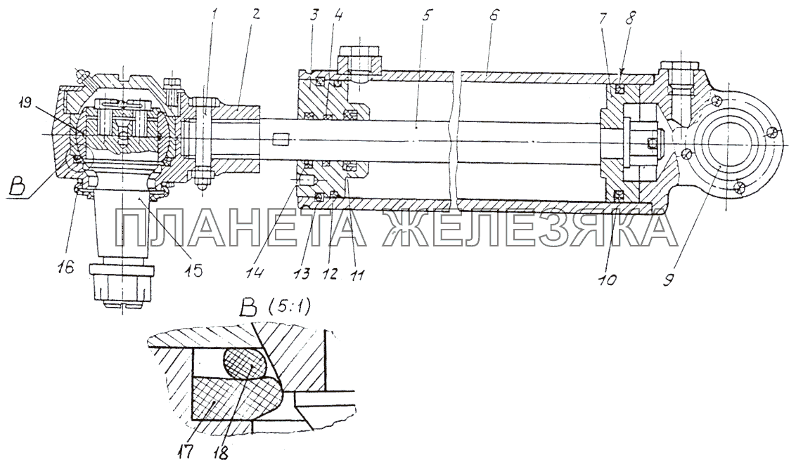 Цилиндр механизма усилительного МАЗ-74131