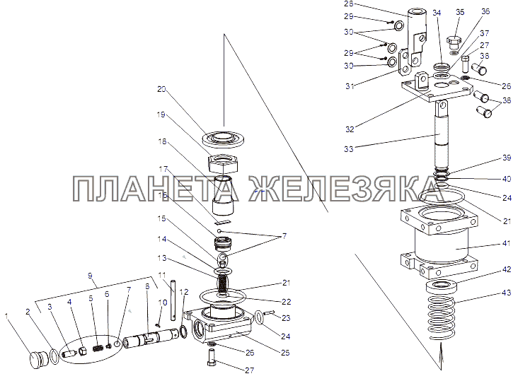 Насос подъёма кабины 79092-5004010 МАЗ-74131