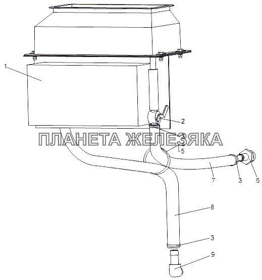 Установка трубопроводов отопителя кабины МАЗ-74131
