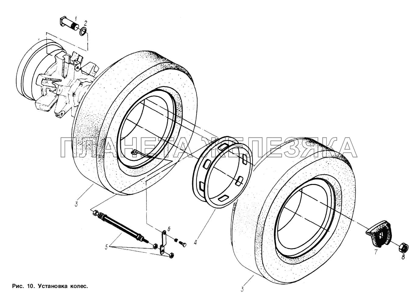 Установка колес МАЗ-83781
