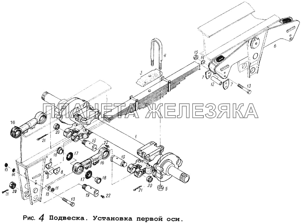 Подвеска. Установка первой оси МАЗ-9008