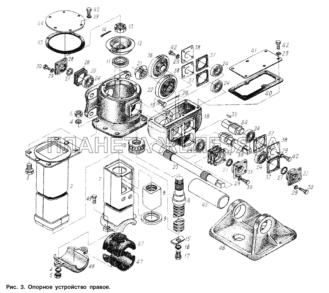 Опорное устройство правое МАЗ-93866