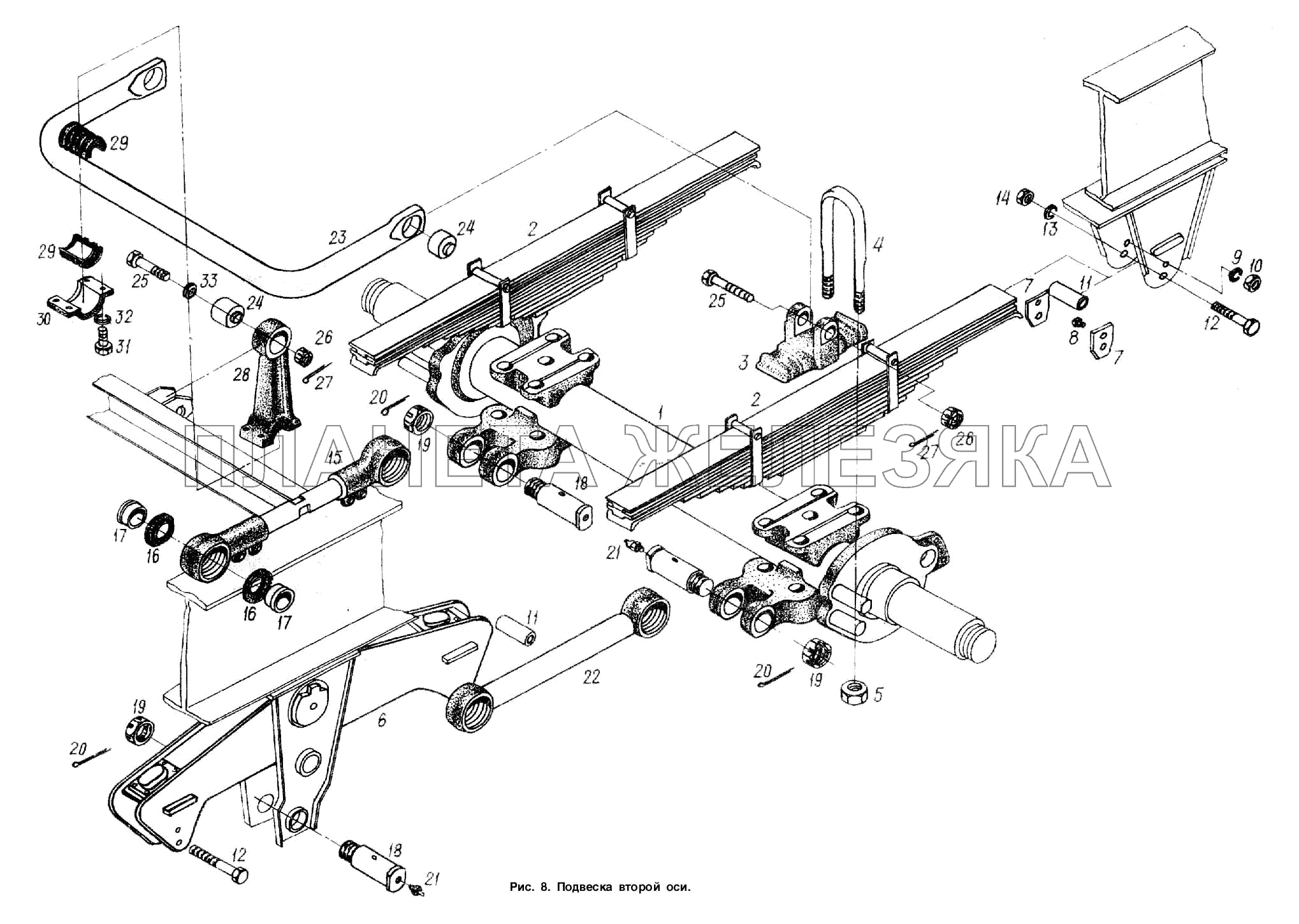 Подвеска. Установка второй оси МАЗ-93866