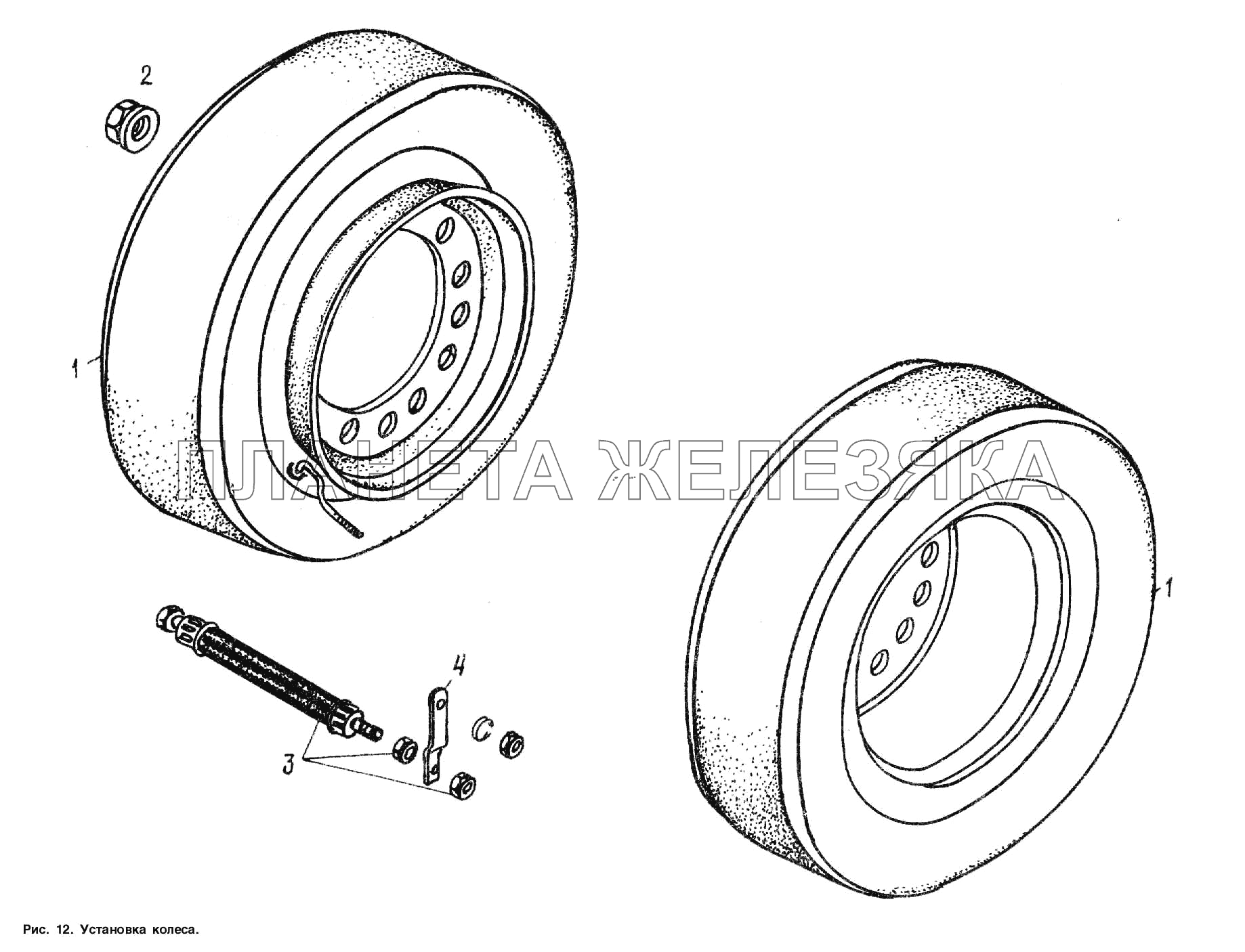 Установка колеса МАЗ-938662