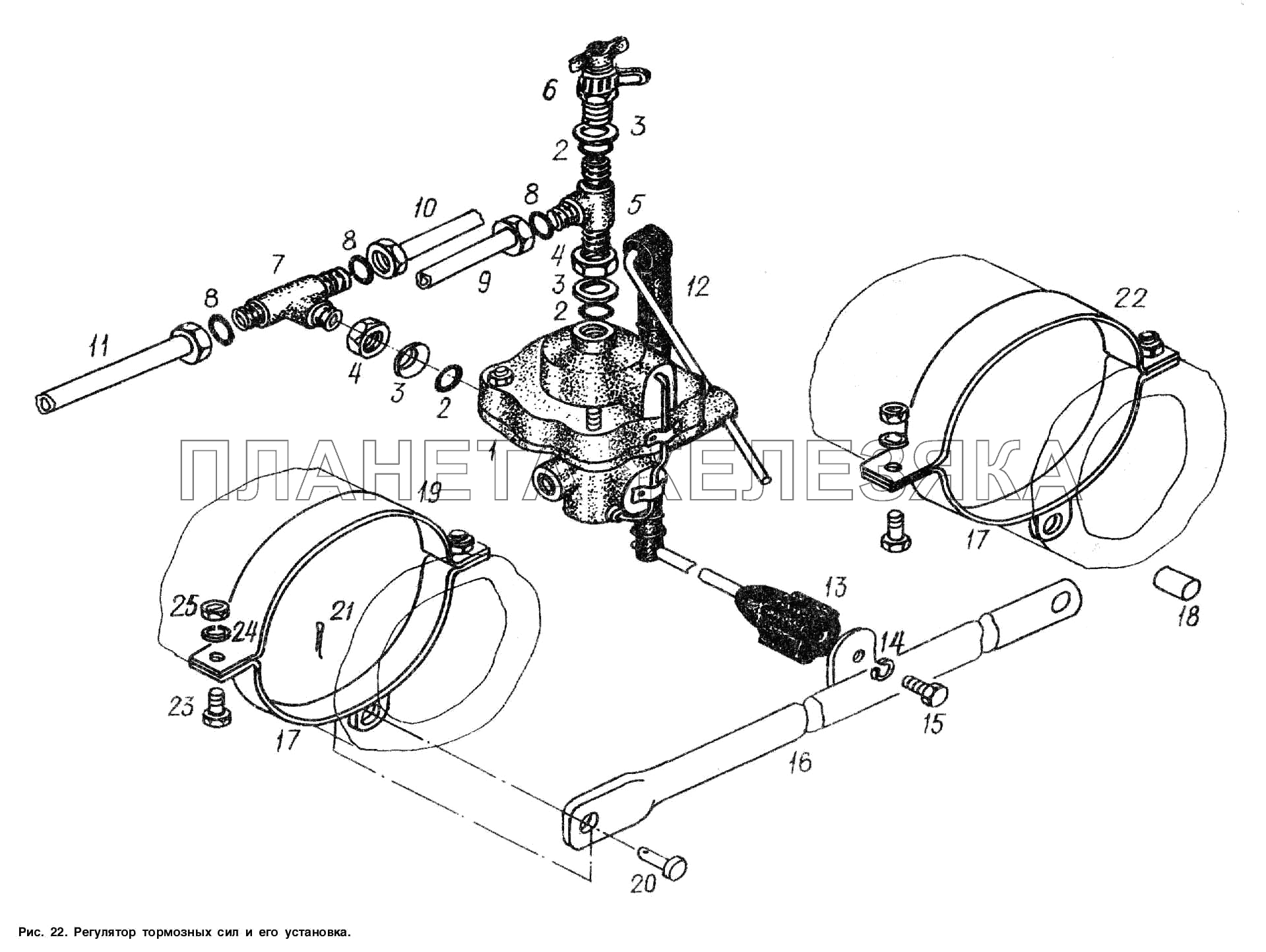 Регулятор тормозных сил и его установка МАЗ-938662