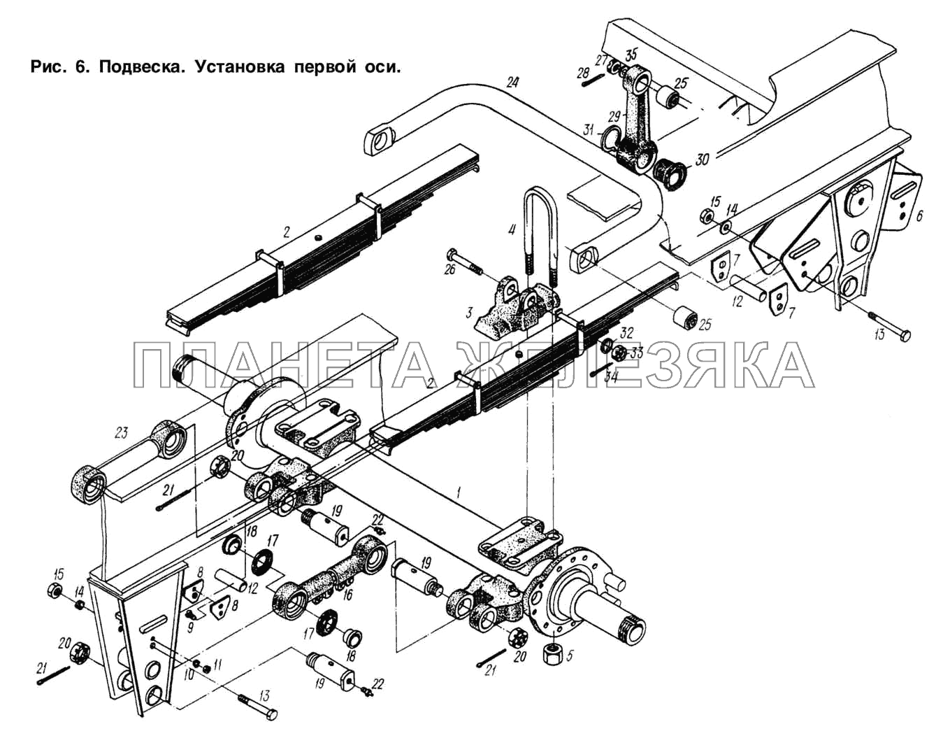 Подвеска. Установка первой оси МАЗ-93892