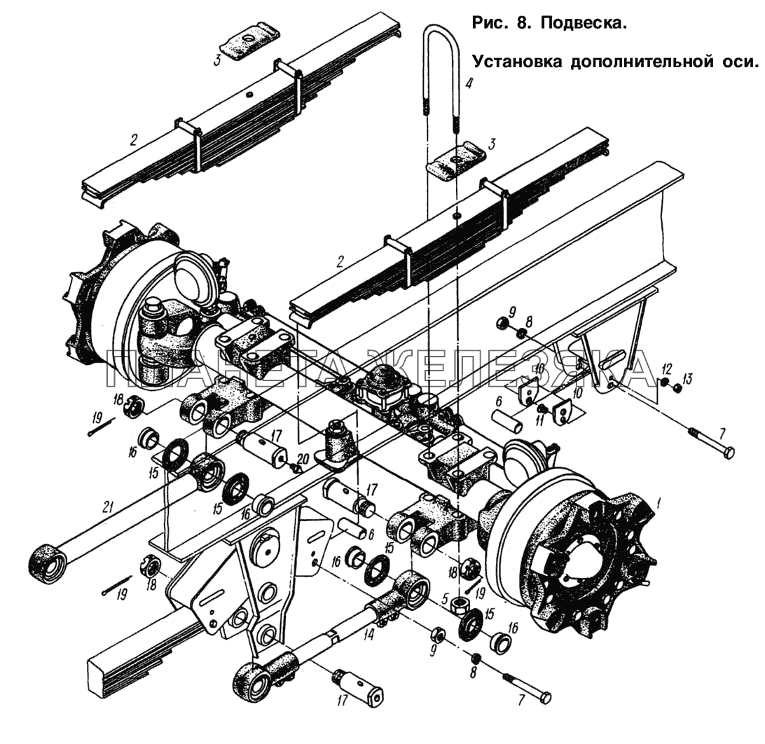 Подвеска. Установка дополнительной оси МАЗ-93892