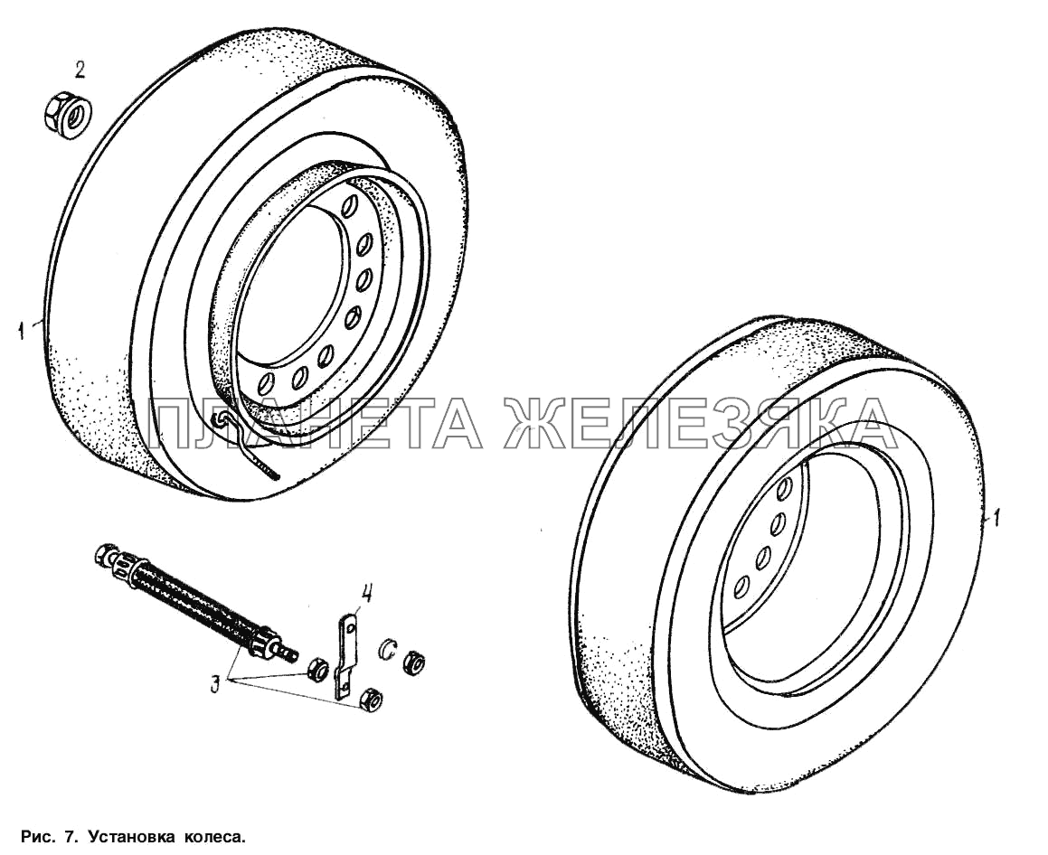 Установка колеса МАЗ-9506