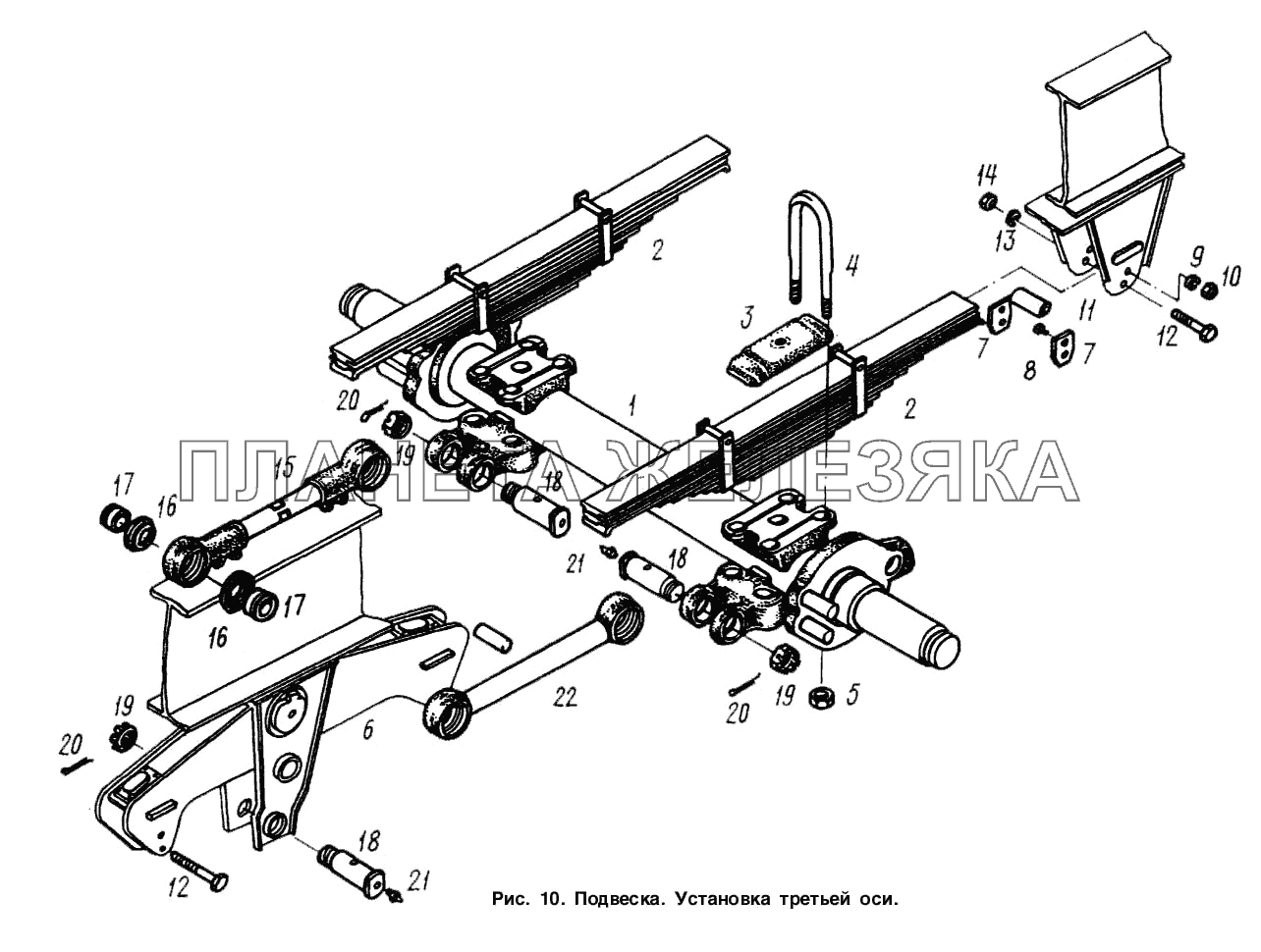 Подвеска. Установка третьей оси МАЗ-9758-30