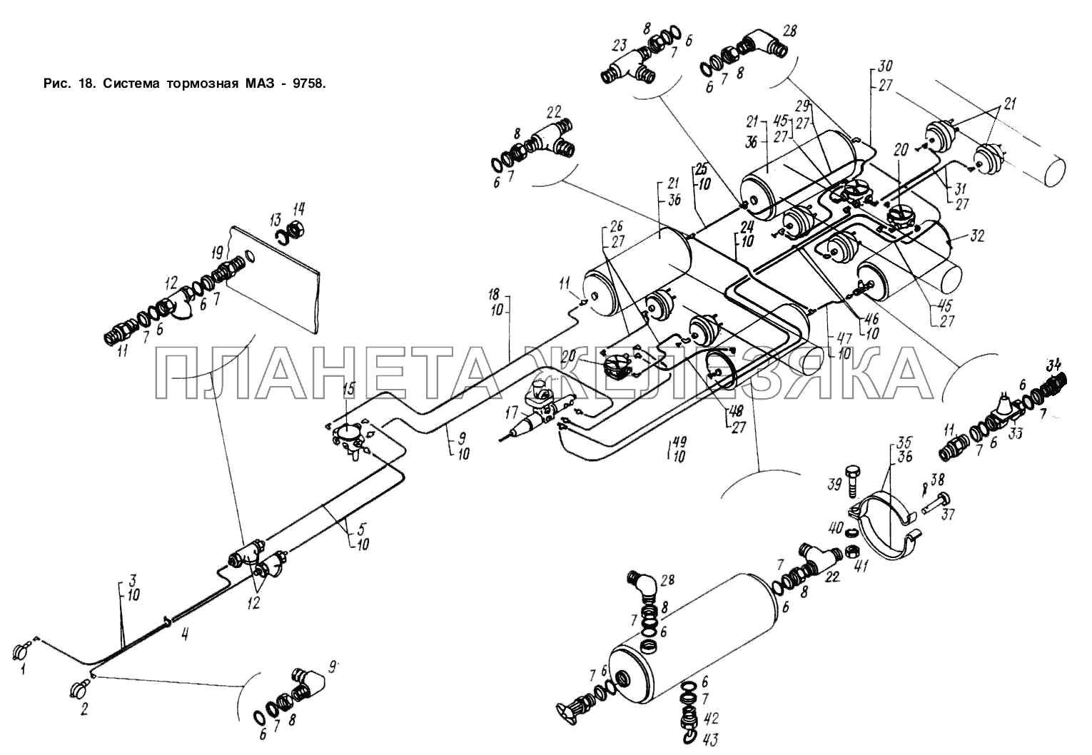 Система тормозная МАЗ 9758 МАЗ-9758-30