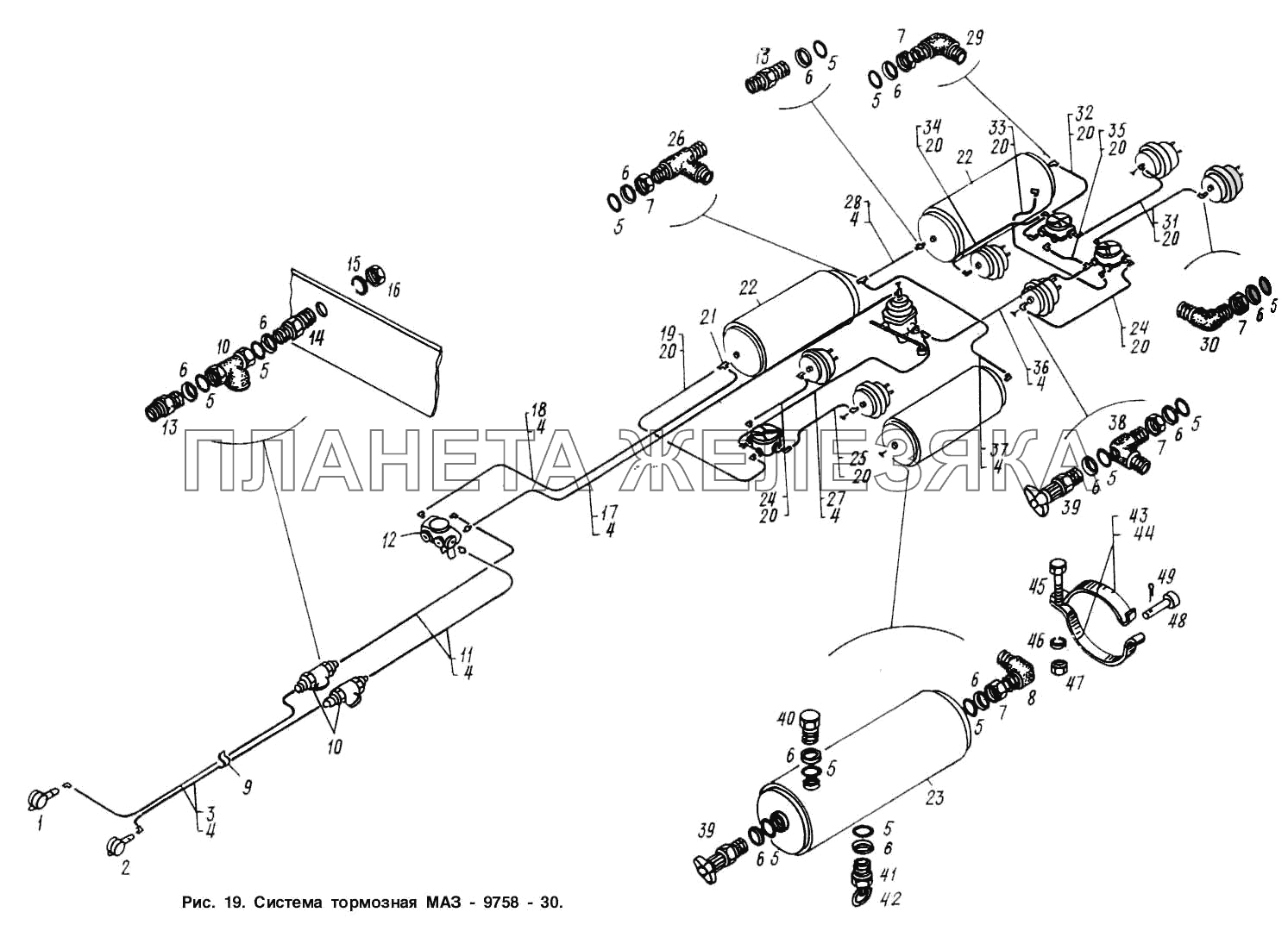 Система тормозная МАЗ 9758-30 МАЗ-9758