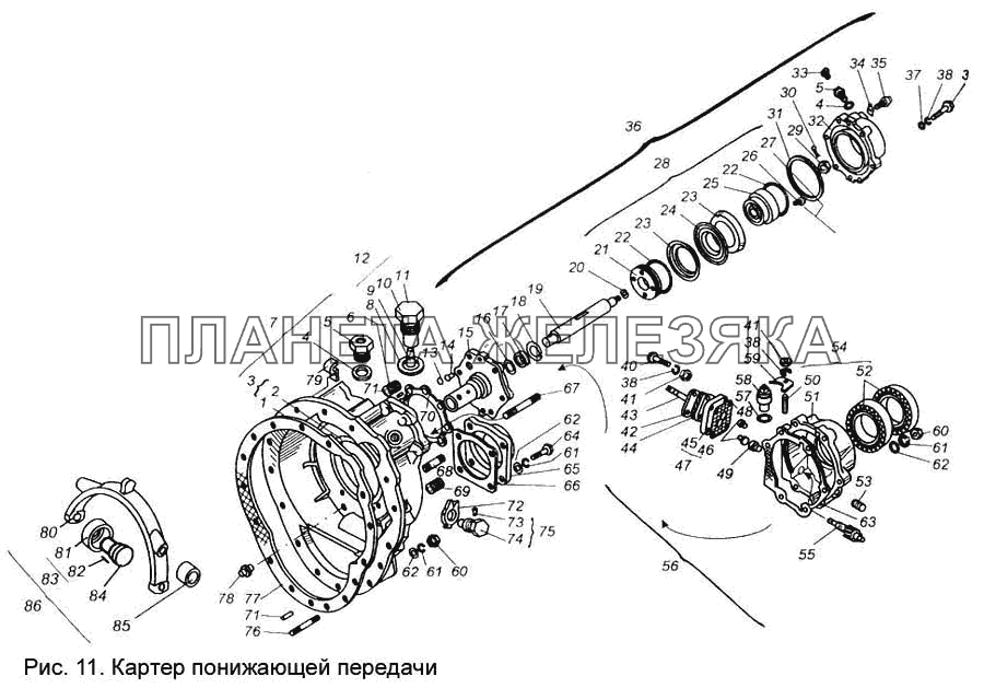 Картер понижающей передачи КПП МАЗ-543205-070