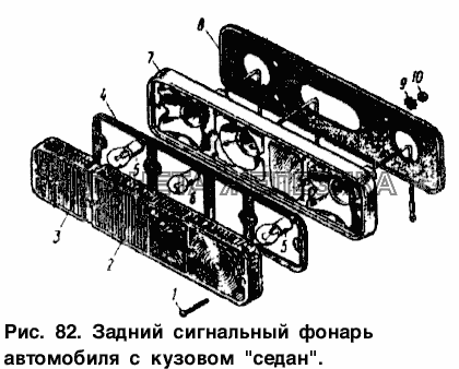 Задний сигнальный фонарь автомобиля с кузовом 