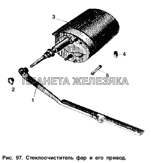 Стеклоочиститель фар и его привод Москвич-2140