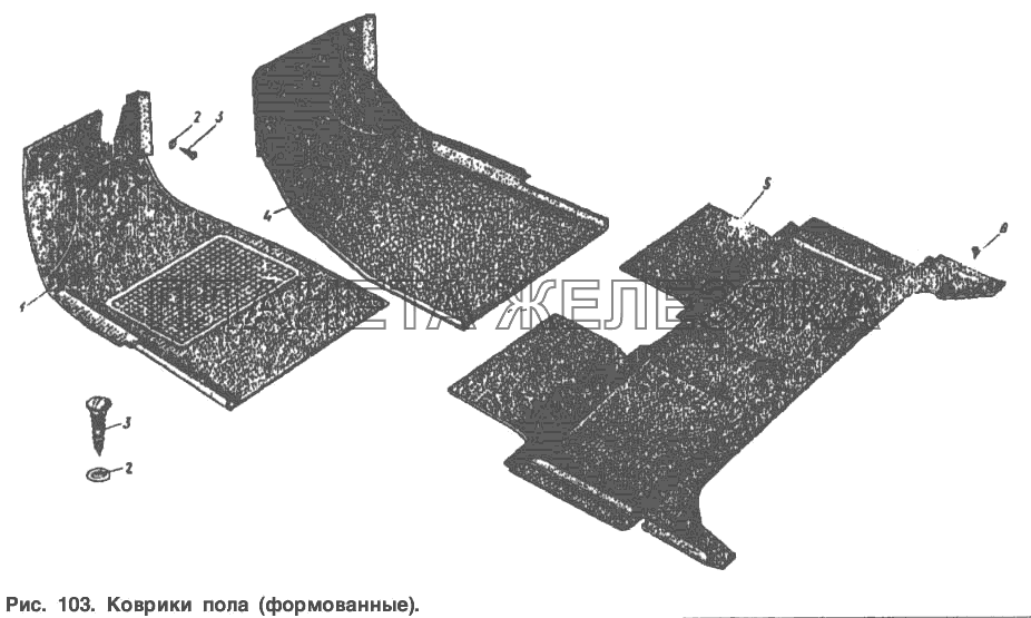 Коврики пола (формованные) Москвич-2140