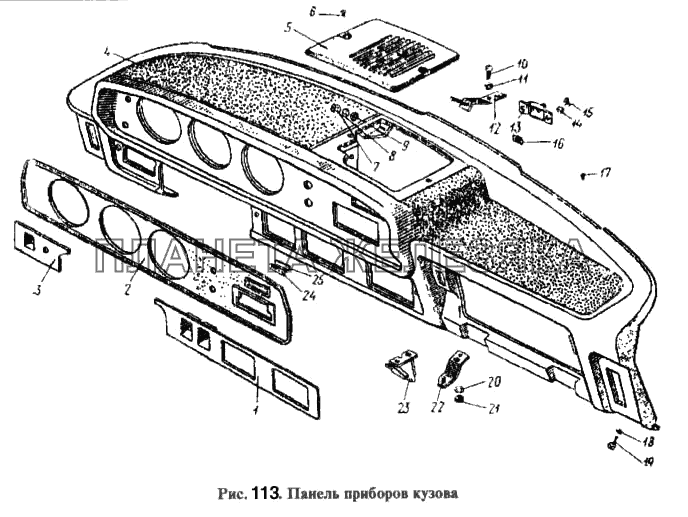Панель приборов кузова Москвич-2137