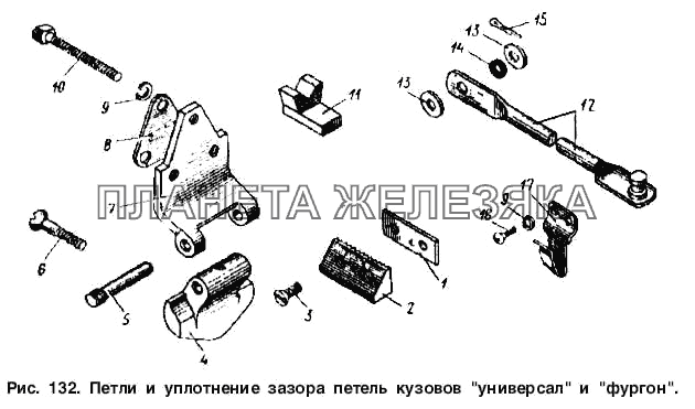 Петли и уплотнение зазора петель кузовов 