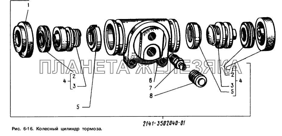 Колесный цилиндр тормоза Москвич-2141