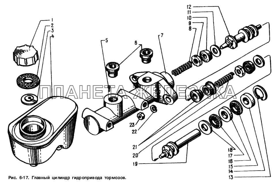 Главный цилиндр гидропривода тормозов Москвич-2141