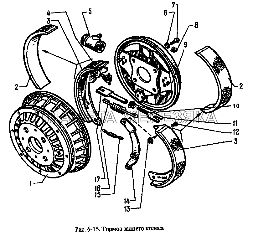 Тормоз заднего колеса Москвич-2335