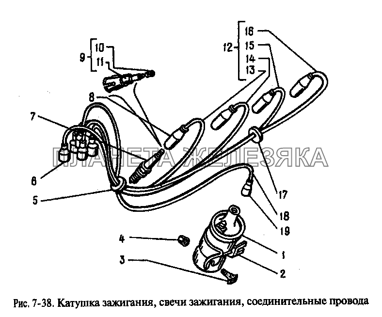 Катушка зажигания, свечи зажигания, соединительные провода Москвич-2335