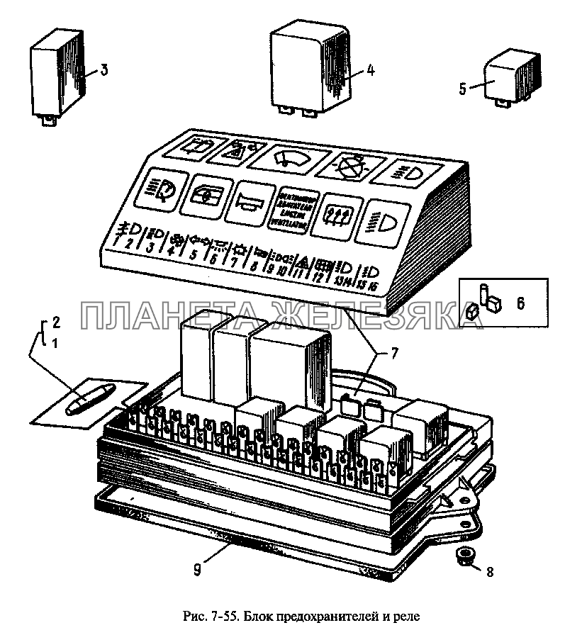 Блок предохранителей и реле Москвич-2335