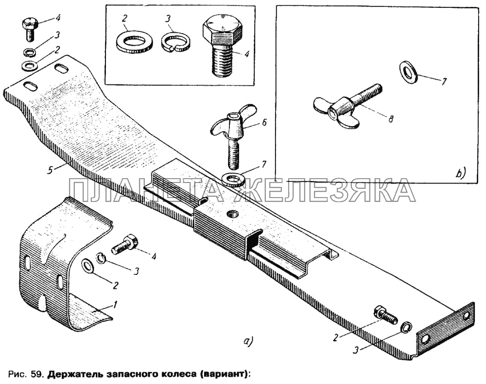 Держатель запасного колеса (вариант) Москвич 412