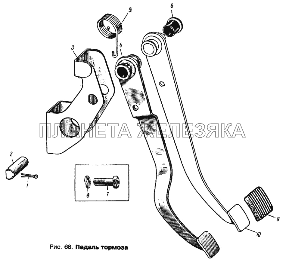 Педаль тормоза Москвич 412