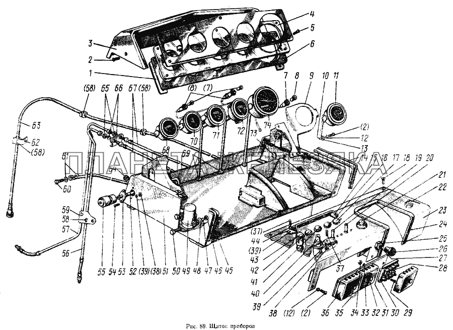 Щиток приборов МТЗ-100